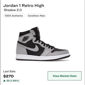 Air Jordan 1 High OG Shadow 2.0 GS Size 5.5